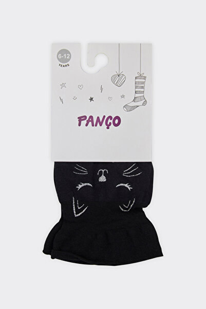 Panço Kız Çocuk Siyah Dizaltı Çorap