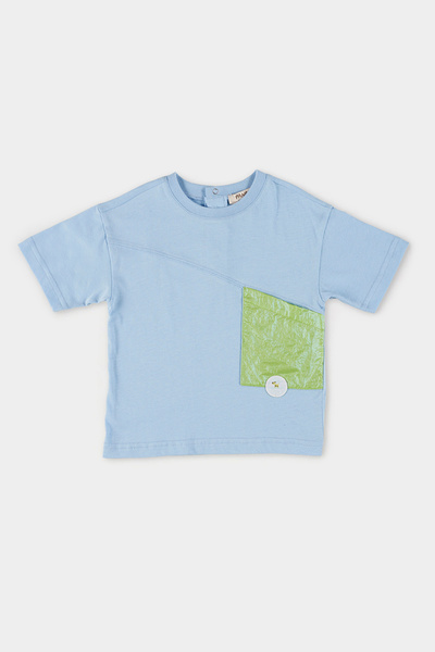 Panço Erkek Bebek Cepli Mavi Tişört