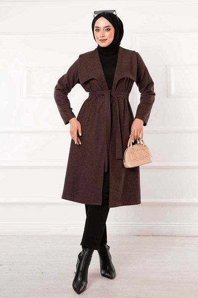 EBRUTESETTÜR Mobile Belted Shawl Collar Stamp Coat