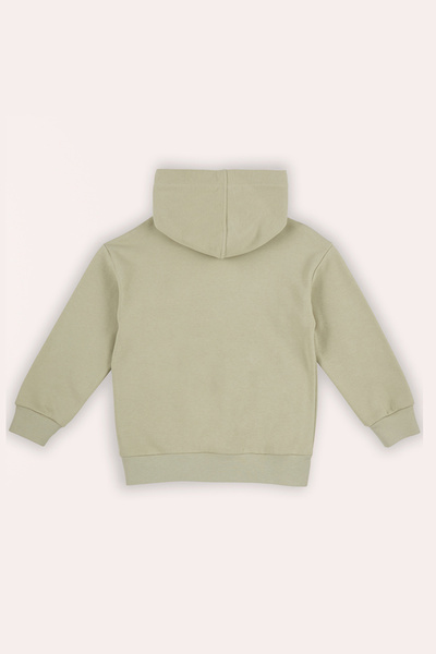 Panço Erkek Çocuk Cep Detaylı Kapüşonlu Yeşil Sweatshirt