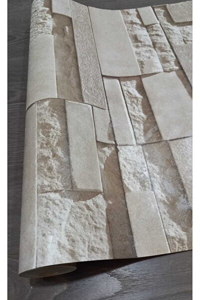 Oskar taş desenli silinebilir duvar kağıdı 53 cm genişliğinde 10 metre uzunlu...