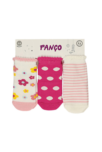 Panço Baby Girl Pink 3-Piece Socks Set