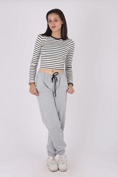 cm buseyiz 2 Yarn Charded Winter Bottom & Long Sleeve Crop Girl's Bottom-Top Set