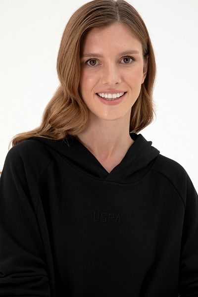 U.S. Polo Assn. Women's Black Hooded Sweatshirt 50296944 -Vr046