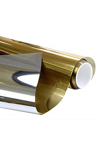 Ecce 75 cm x 2 meters KML142 - American Anti-Scratch Glass Film, Gold Silver Mirrored