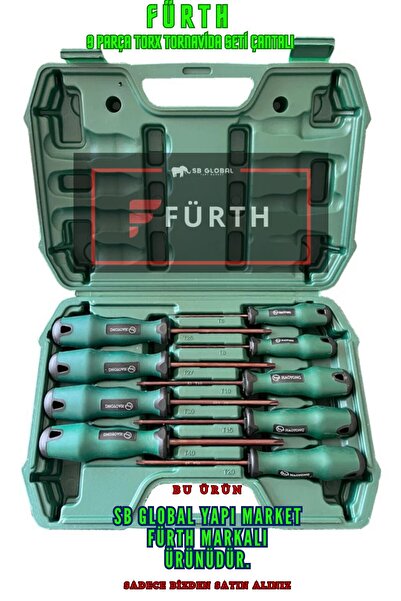 FÜRTH 9’Lı Torx Uçlu Tornavida Seti Çantalı Özel Seri