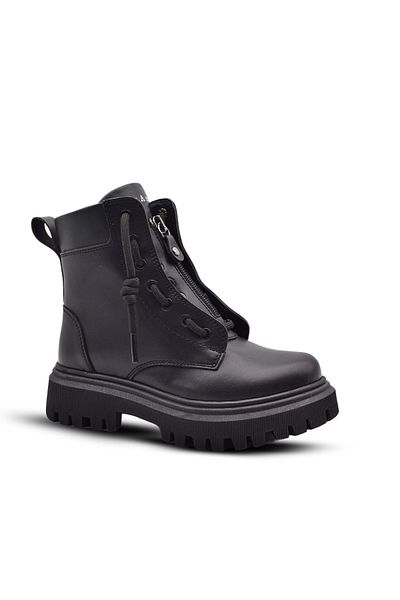 kids A more Rebecca Lace-Up and Zippered Girl's Boots Black