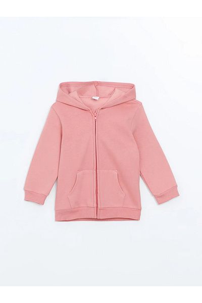 LC Waikiki Lcw Kids Matte Pink Long Sleeve Girl's Zippered Sweatshirt