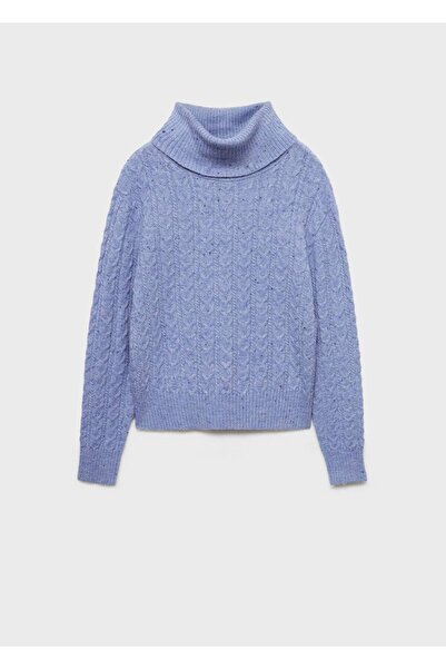 MANGO Woman Guler ondulat, pulover din tricot