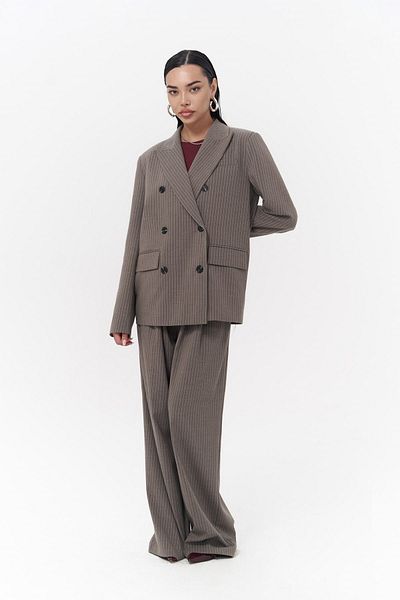 MAİ COLLECTİON Bianda Striped Smoked Blazer