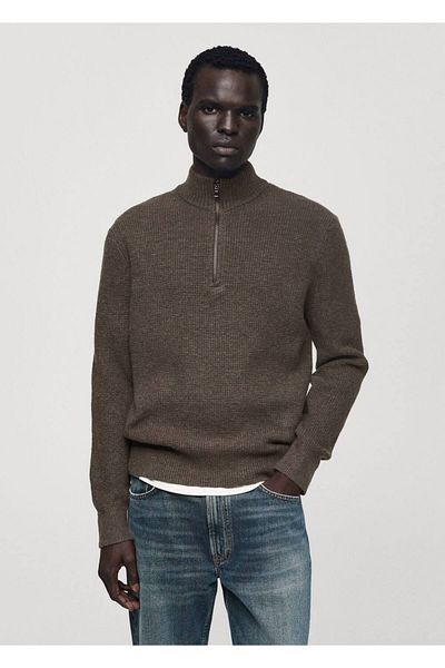MANGO Man Strickpullover mit Perkins-Kragen