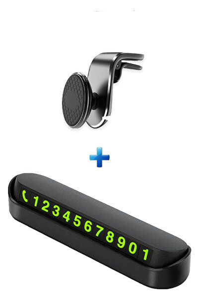 Beatitude Universal Araç Içi Aksesuar Seti Mıknatıslı Telefon Tutucu Ve Numaratör Parktel
