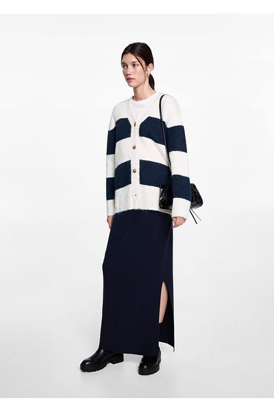 Mango Teen Cardigan tricotat cu dungi