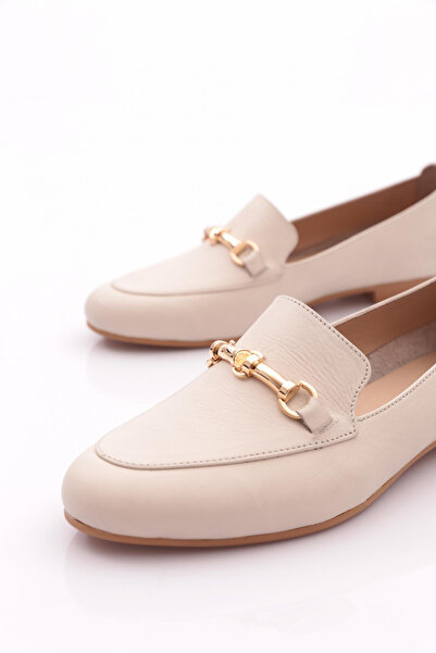 DGN Kadın Aksesuarlı Loafer Ayakkabı Ekru 8182678