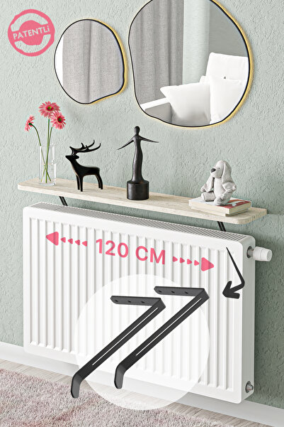 lefty Montajsız Petek Üstü Uçan Raf Dresuar Kalorifer Peteği Rafı 120x18 Cm T...