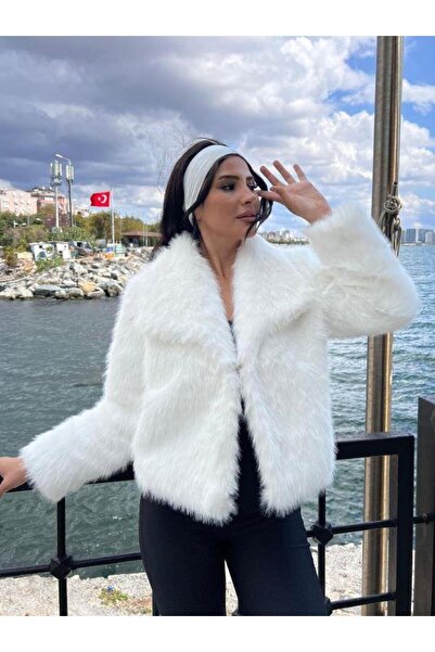 Kokoşum Butik 3753 Model White Plush Fur