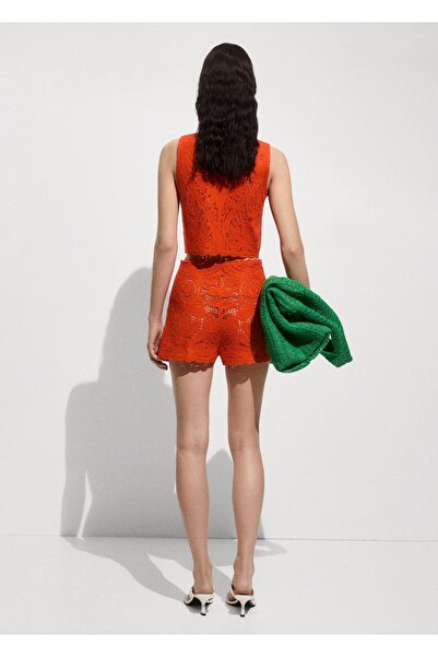 MANGO Woman Kroşe çiçekli şort