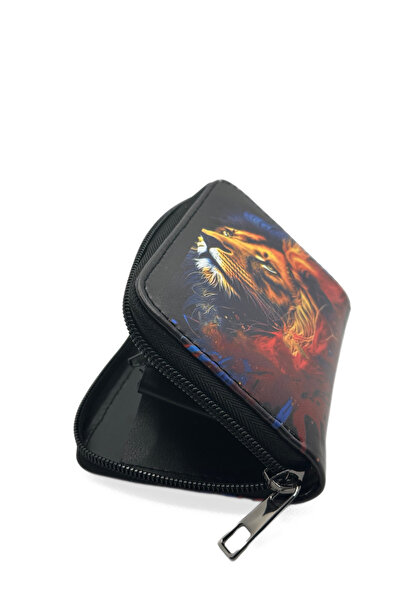 sinbEsg Children's Wallet with Moon and Star Lion Image Bracelet Gift - Zippered, Coin Compartment, Card Holder