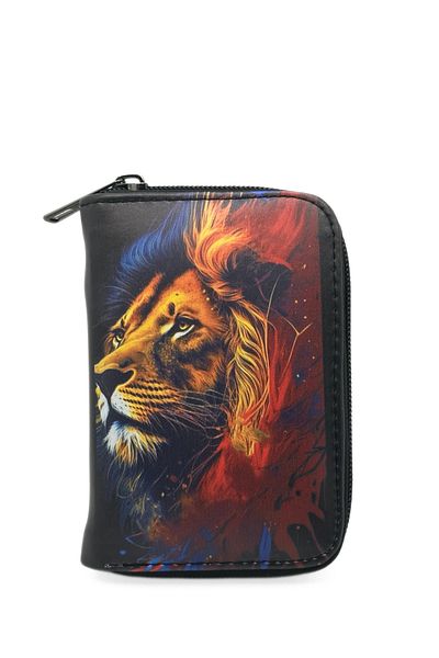 sinbEsg Children's Wallet with Moon and Star Lion Image Bracelet Gift - Zippered, Coin Compartment, Card Holder