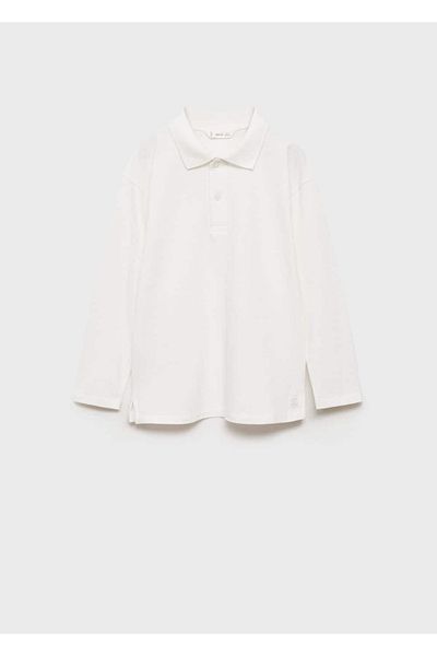 MANGO Kids Μακρυμάνικο βαμβακερό μπλουζάκι πόλο