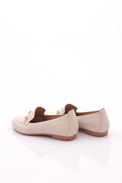 DGN Kadın Aksesuarlı Loafer Ayakkabı Ekru 8182678