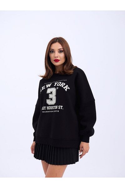 benimdünyam Φούτερ 6730 Model Sweat-Μαύρο χρώμα