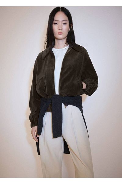 MANGO Woman Corduroy Bomber Jacket