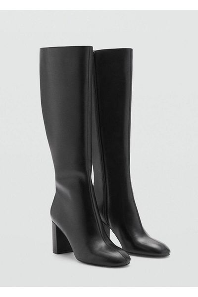 MANGO Woman Lange Lederstiefel