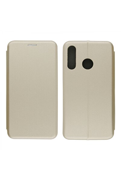 Nettech Huawei P30 Lite Uyumlu Lüx Seri Kapaklı Kılıf - Gold