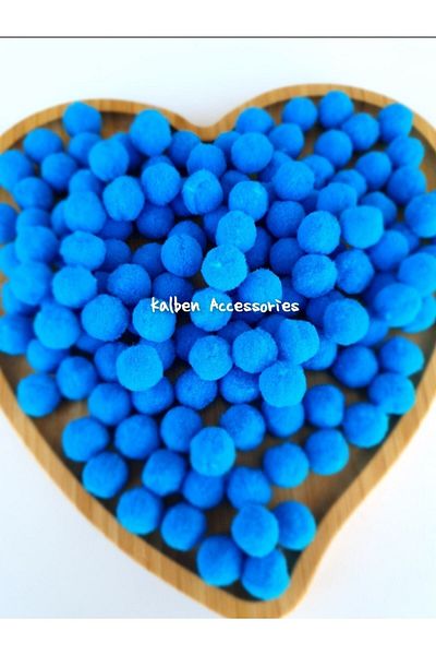 kalben accessories Dark Blue Plush Soft Pompom 2 Cm 100 Pieces