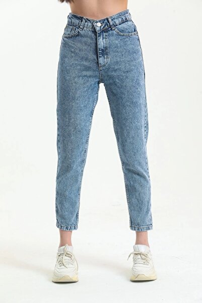 ByCukurovaFrango BY-3840 Blugi Mom cu talie înaltă, blugi skinny, pantaloni S...