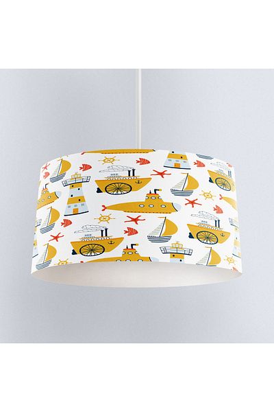 Else Dekor Yellow Submarine Sailor Ship Patterned Boy's Room Pendant Lamp Chandelier Model