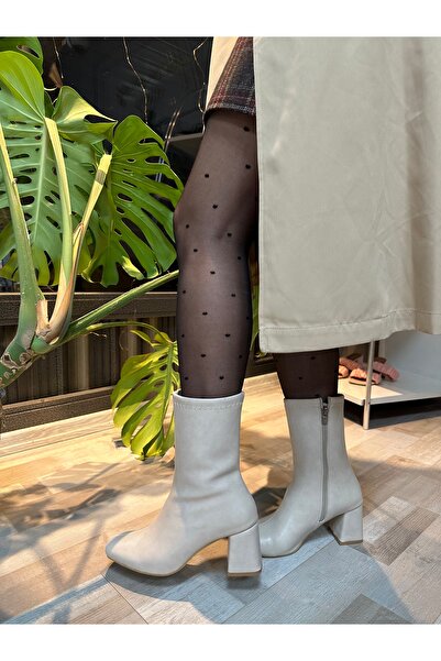 Hermones Lowell Kadın Küt Burun Orta Boy Topuklu Bot