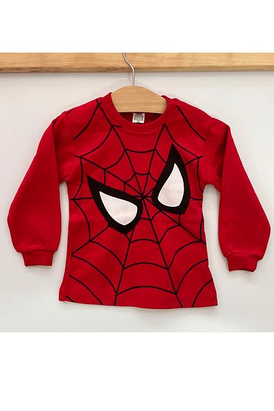 lillia kids Spiderman Themed Superhero Red Children's Pajama Set 100% Cotton