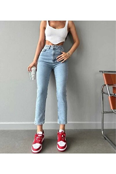 ByCukurovaFrango BY-3588 Zero Max Γυναικείο ψηλόμεσο Lycra μπλε ίσιο τζιν παν...