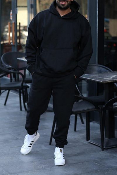 ruNadeS Ανδρικό Σετ Φούτερ Oversize Kangaroo Pocket Leg - Home Wear