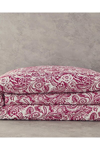 English Home Folk Art King Size Çok Amaçlı Örtü Koyu Pembe