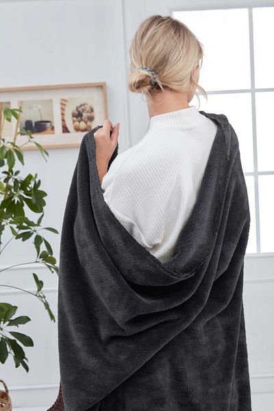 Mislina Home Anthracite Deluxe Wellsoft with Tv Blanket - Single, 150X200 cm