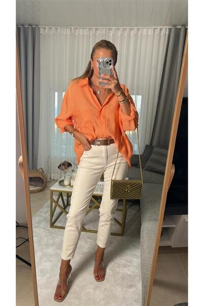 ByCukurovaFrango BY-7022 Ψηλόμεσο μπεζ τζιν με λύκρα, ανεξίτηλο, εξαιρετικά ά...