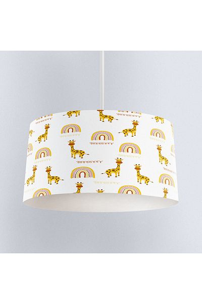 Else Dekor Yellow Giraffe Rainbow Patterned Girl's Room Pendant Chandelier Model