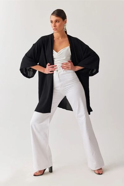 MAKRAS EXCLUSIVE A121100 Jeans Pantaloni de blugi largi, cu talie înaltă, tip boyfriend