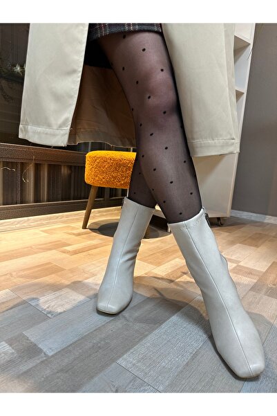 Hermones Lowell Kadın Küt Burun Orta Boy Topuklu Bot