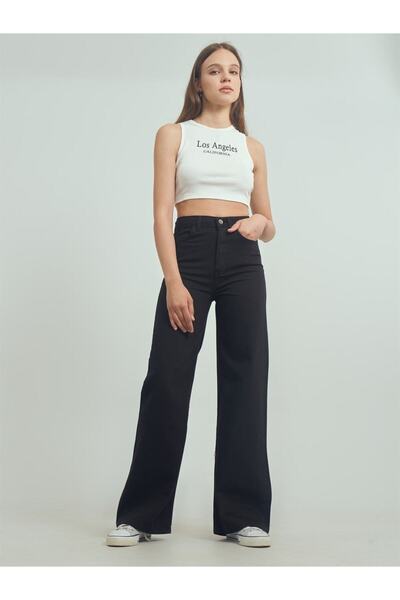 MAKRAS EXCLUSIVE A196674 أفضل لون أسود، جينز أسود فضفاض لا يبهت، جينز نسائي ب...