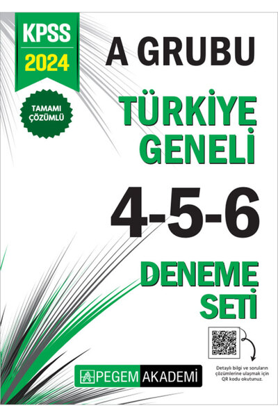 Pegem Akademi Yayıncılık 2024 KPSS A Grubu Tamamı Çözümlü Türkiye Geneli 4-5-...