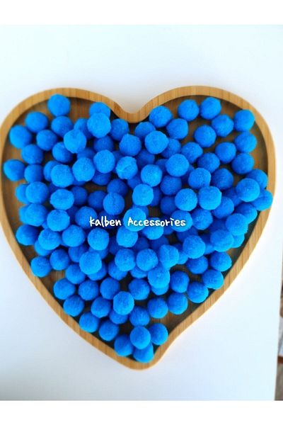 kalben accessories Dark Blue Plush Soft Pompom 2 Cm 100 Pieces