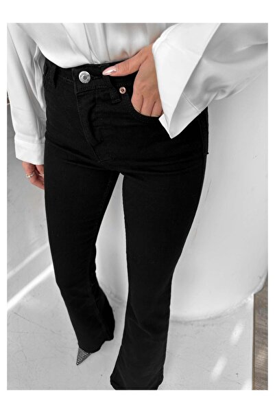 JAXEN Bt18673122 Black Spanish Colorfast L Stretch Fabric High Waist Jeans Pants