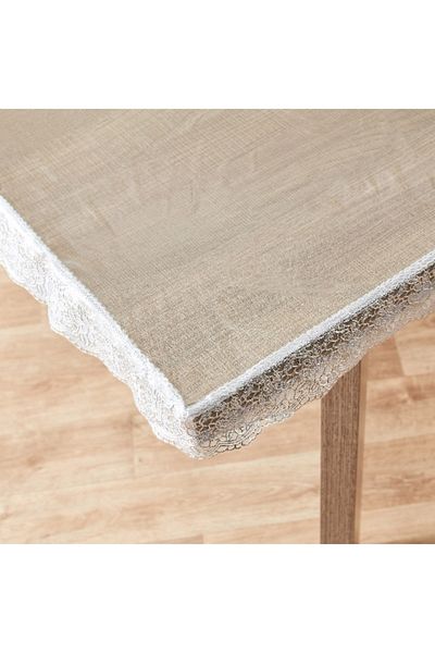 Home Box Crystallo Table Cover with Lace Border - 132x178 cm