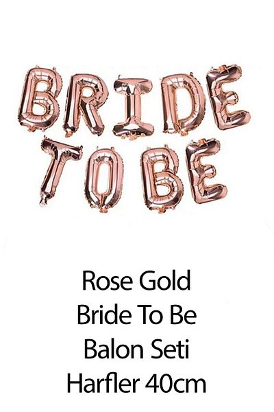 Atölye Mi Set de baloane Rose Gold Bride To Be Set de ornamente pentru baloane pentru petrecere de mireasa cu baloane inimioare