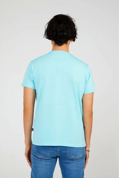 The Crow Чоловіча футболка з синім принтом на комірі Tc7111