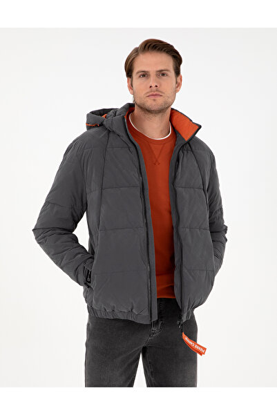 Pierre Cardin معطف رياضي بقلنسوة أنثراسيت 50291793-VR006